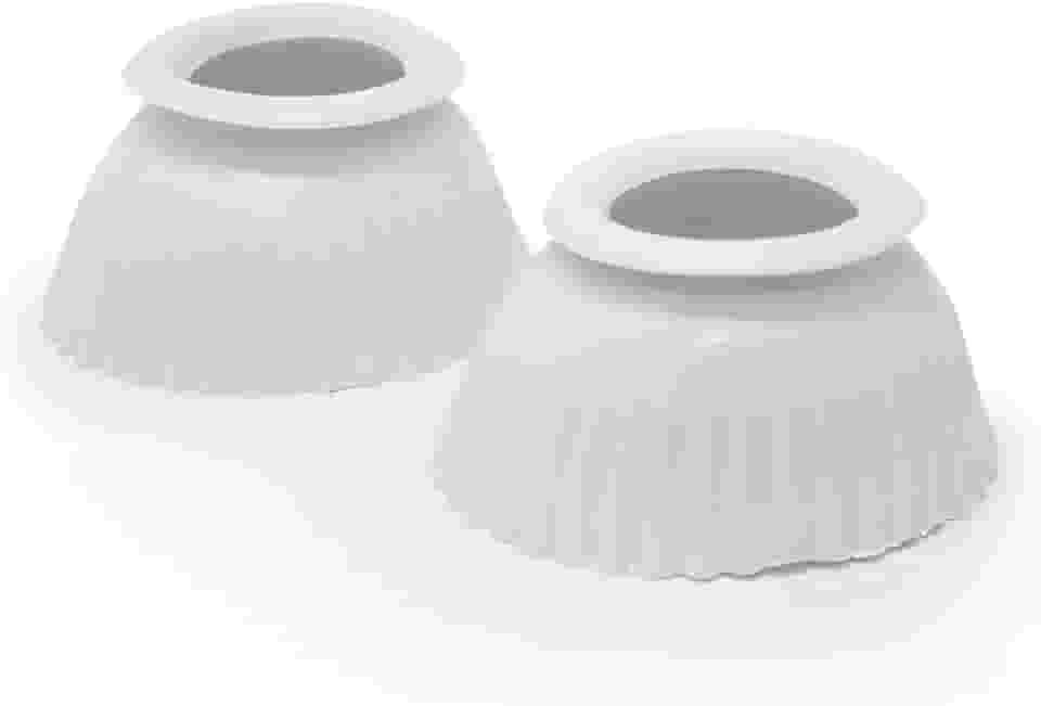 Par Cloche Casco Cavalo Borracha Proteção Vaquejada Cavalgada Tambor (Branco)