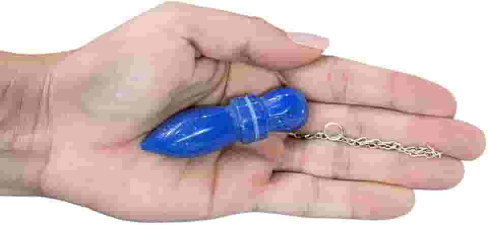 PÊNDULO EGÍPCIO QUARTZO AZUL - RADIESTESIA MESA RADIÔNICA (4 a 6) cm