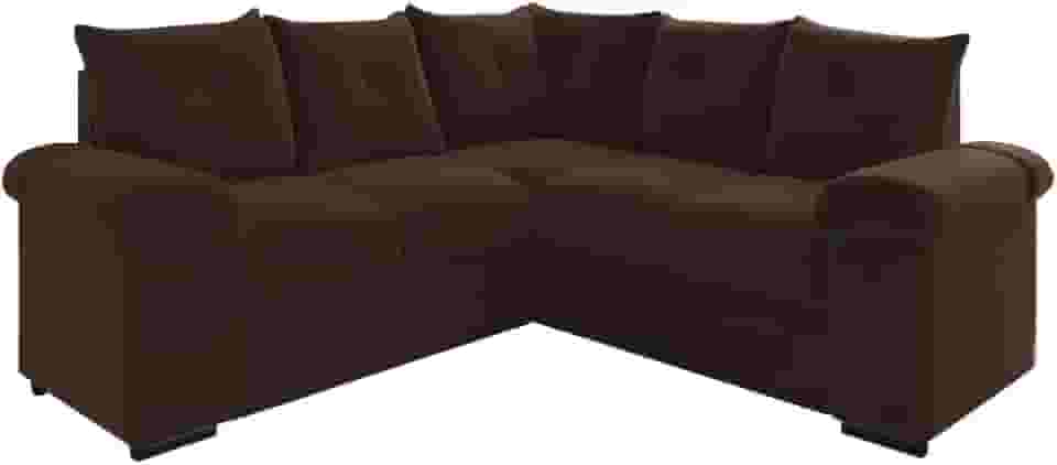 Sofá de Canto 5 Lugares Pegasus Veludo Marrom
