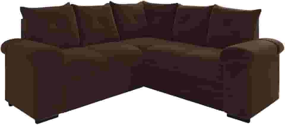 Sofá de Canto 5 Lugares Pegasus Veludo Marrom