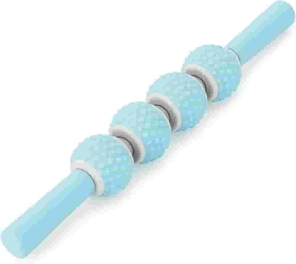 Bastão de Massagem Corporal com 4 Esferas, Liberação Miofascial, Relaxamento Muscular, Alívio de Dores (azul)