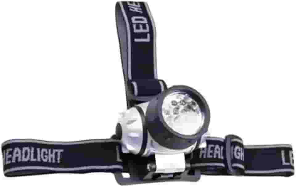 Lanterna de Cabeça com 7 LEDs e Suporte Ajustável a Pilhas para Pesca, Ciclismo, Acampamento, Caminhada