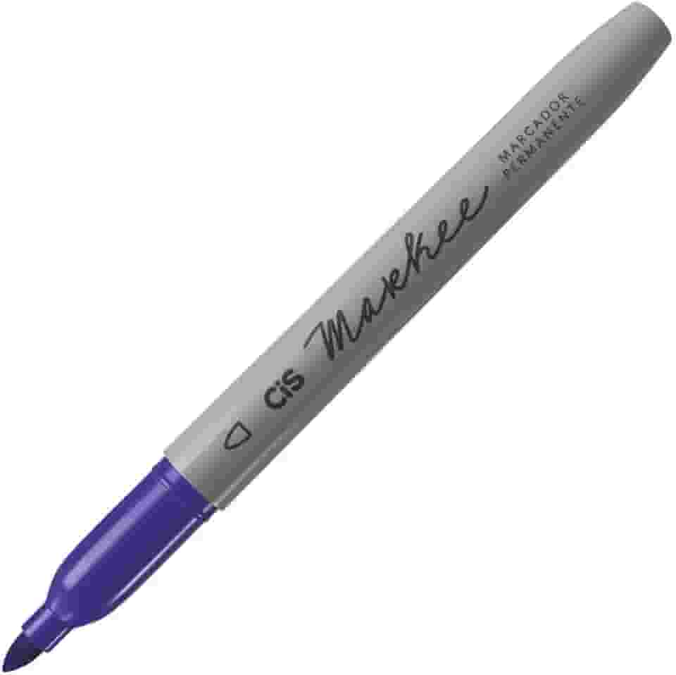 Marcador Permanente CIS Markee, Azul, Blister com 1 unidade