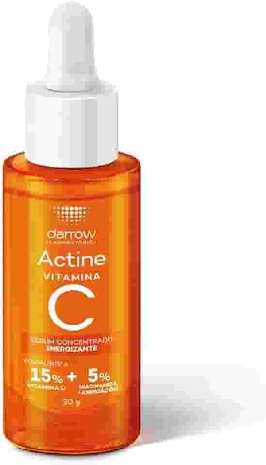 Darrow Actine Vitamina C Sérum Concentrado, Antioxidante com 15% Vitamina C + Niacinamida que Ilumina, Reduz Marcas de Acne em 90%, Atenua Linhas Finas em 84%, Controla Oleosidade e Uniformiza a Pele, 30ml