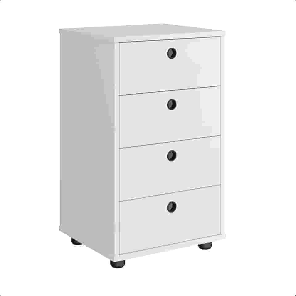 Gaveteiro Multiuso Classic para Mesa de Cabeceira e Escritório (Branco)