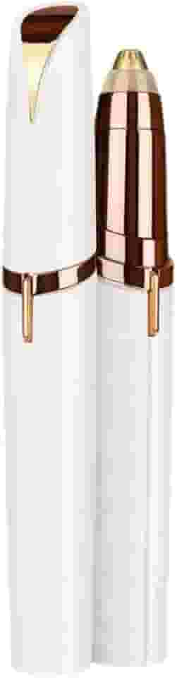 Depilador de Sobrancelha Elétrico Portátil, Caneta Aparadora de Pelos Faciais Zero Dor com Ponta de Precisão e Luz LED, Recarregável USB (Branco)