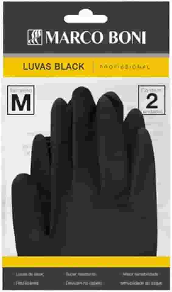 Luva Black M Pacote com 02 unidades, 1496, Marco Boni, Preto