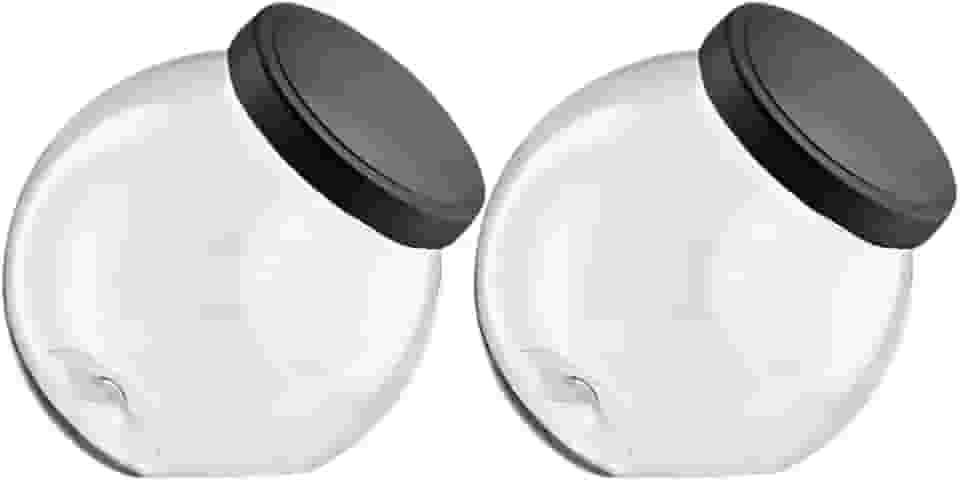 Kit 2 Pote Baleiro 2,5L Redondo Porta Doces Biscoitos Multiuso Grande (Preto)