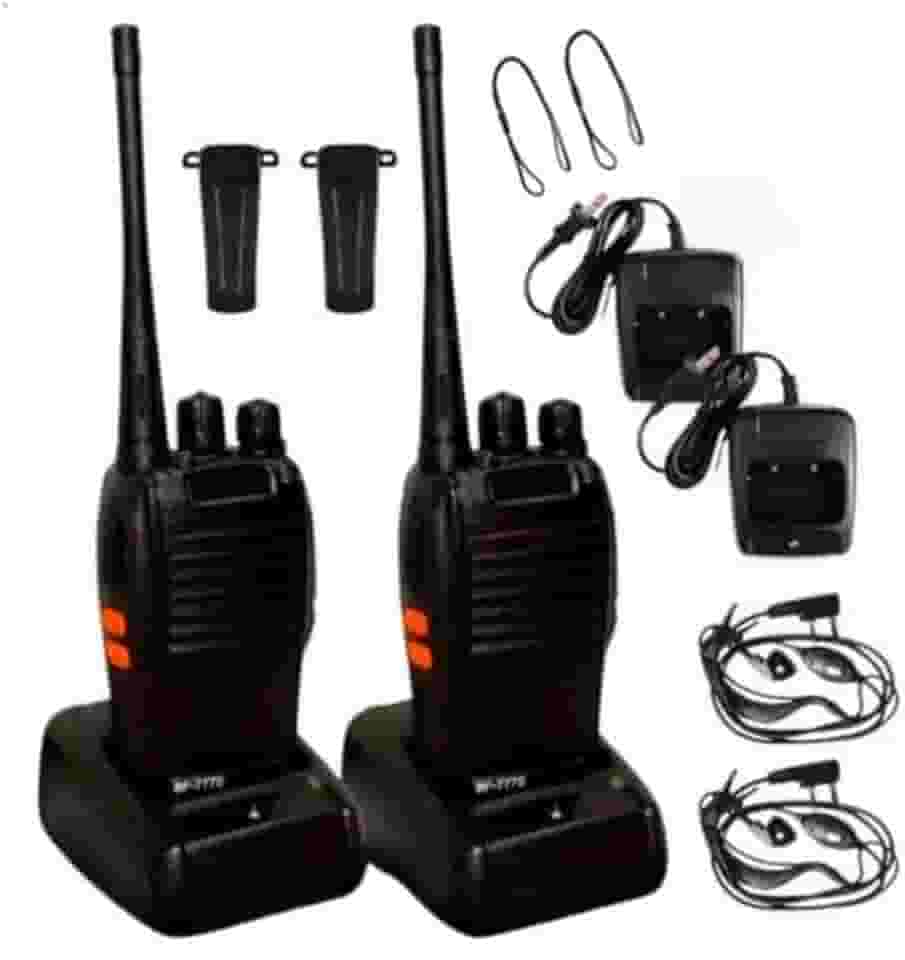 Walk Talk BF 777S Rádio Comunicador Par Mais Headset Comunicação Segura Para Empresas Para Eventos E Segurança