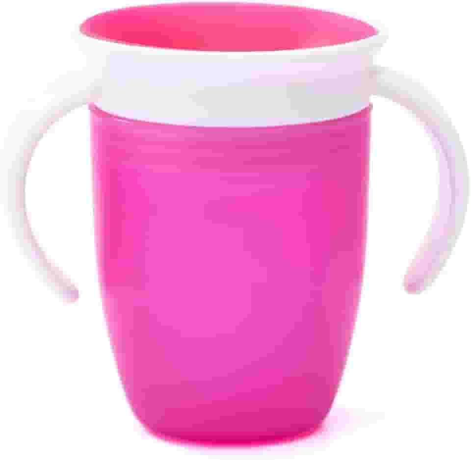 Copo de Treinamento Infantil 360° Anti-Vazamento 200ml Com Alças Ergonômicas BPA Free 4 Cores Para Bebês Acima de 6 Meses (Pink)
