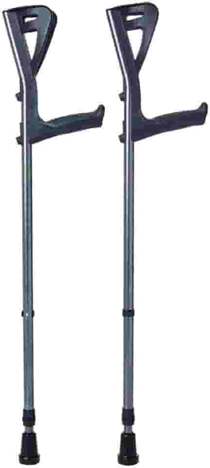 Muleta Ortopédica Canadense Adulto Fixa Alumínio Ajustável 9 Regulagens Mobilidade PAR 100kg