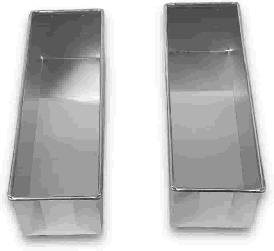 KIT 2 FORMAS RETANGULARES PARA PÃO BOLO 30X10X10 ALUMÍNIO