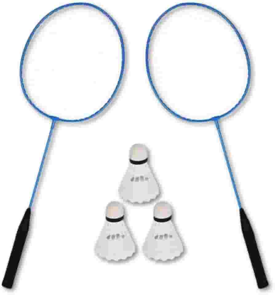 Kit Premium Badminton Portátil – 2 Raquetes Leves em Ferro + 3 Petecas Resistentes para Diversão em Família, Praia ou Casa