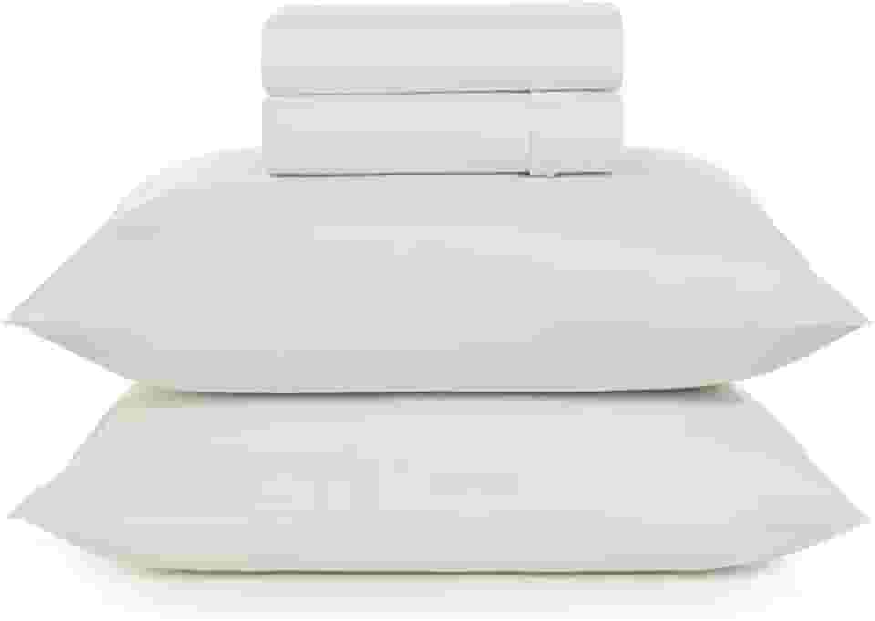 Jogo De Cama Casal 4pçs Hotel Motel Pousada Airbnb 180 Fios Teka Profiline Tecido Profissional Branco Resisitente a Lavação com Cloro