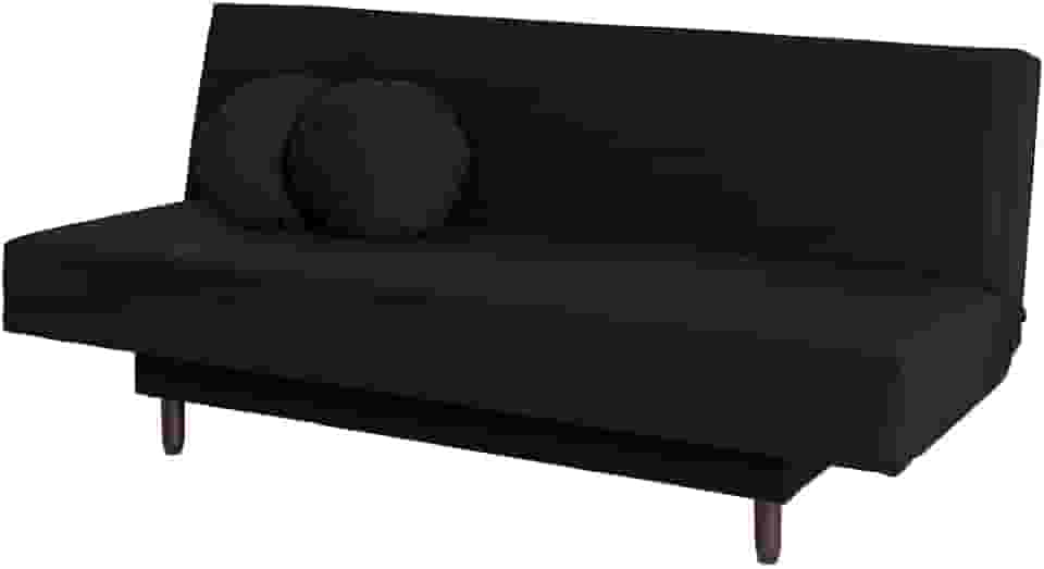 Sofá-Cama Casal 3 Lugares Jimmy Suede Preto