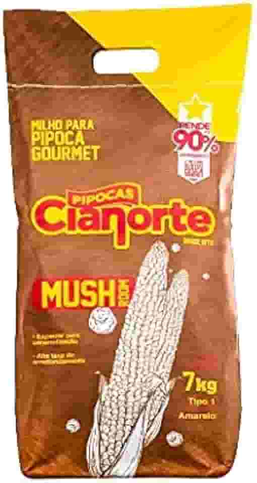 7kg Novo Milho Mushroom 90% Arredondamento Para Pipoca Gourmet Cianorte - Embalagem Original Lacrada