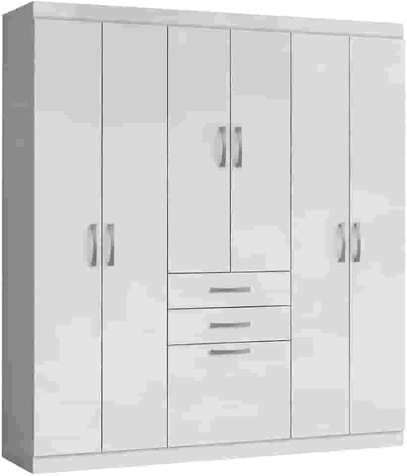 Guarda Roupas Casal 7 Portas 2 Gavetas Lisboa Aramóveis (BRANCO)