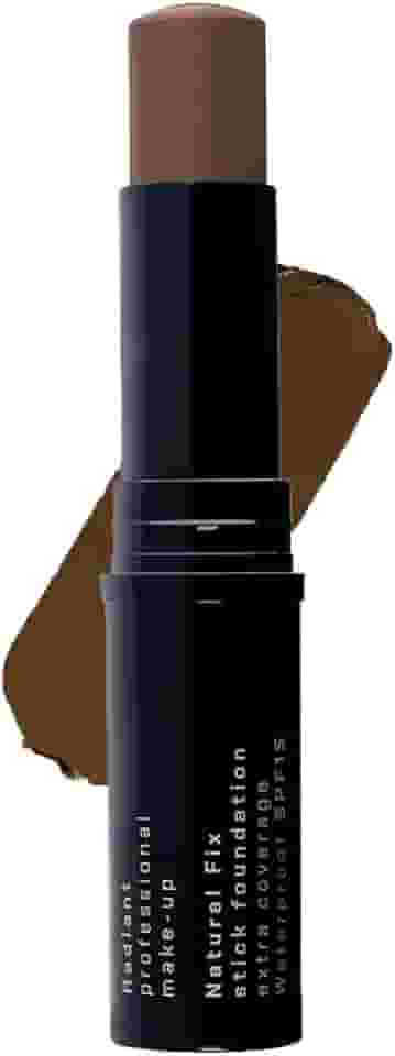 Base em bastão de cobertura extra Radiant Professional Natural Fix - Base à prova d'água e bastão de contorno de cobertura total - FPS 15 acabamento fosco sem parabenos e óleo - 8,5 g - Peacan (08)