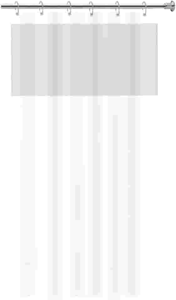 Cortina para Box de Banheiro em PVC com Visor 1,38m x 1,98m Impermeável Antimofo Branca