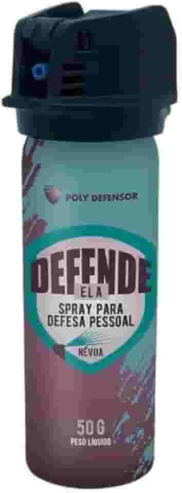Defende Spray de Defesa Pessoal, Verde, 50g, Jato em Névoa 2,5m, Sistema Flip-Top, Extratos Vegetais, 12cm x 4cm, Uso em Áreas Abertas