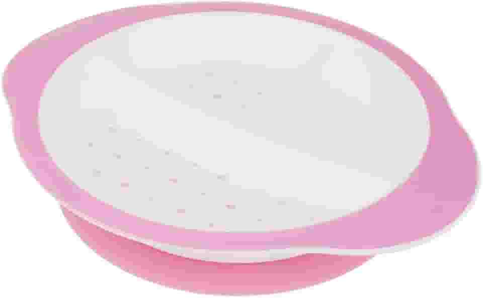 Pimpolho prato com divisória e ventosa rosa/branco