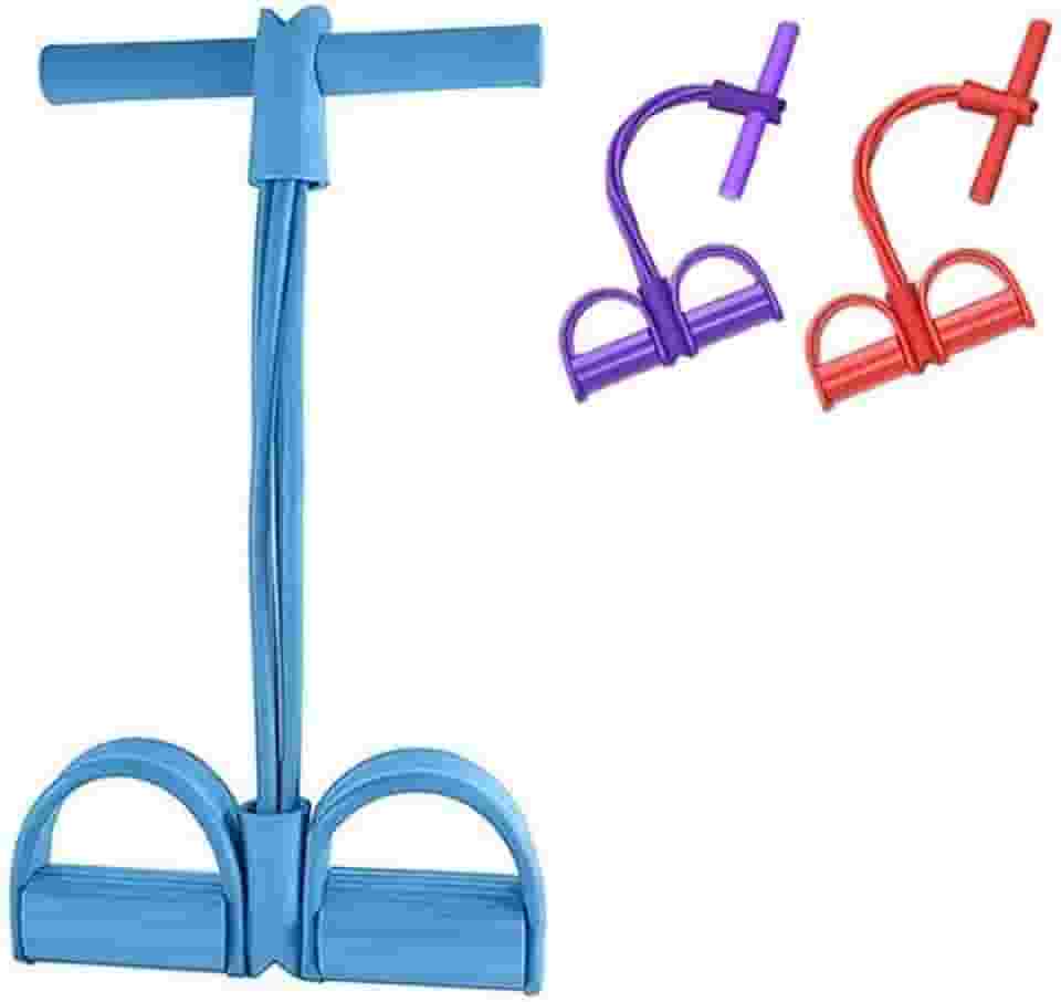 Extensor Tensão Forte Faixa Elástica 2 Elásticos Exercícios Treino Academia Ginástica aparelho abdominal elástico para exercício