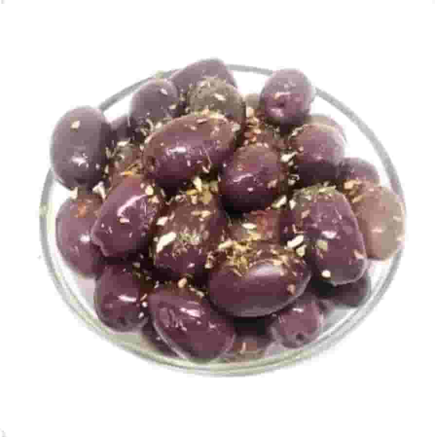 Azeitona Preta Temperada Curtida No Azeite - 500g - Saborosas!