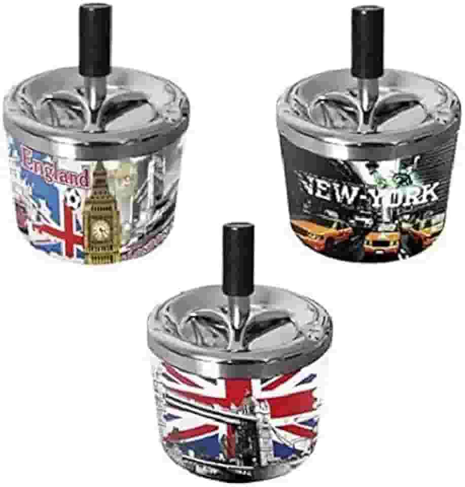 Cinzeiro C/Tampa e Reservatório Giratório Sortido 1 UN