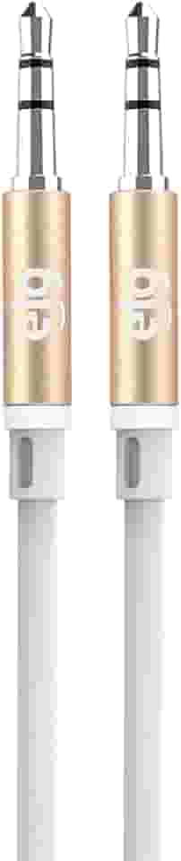 ELG, ECAUX1, Cabo Estéreo Auxiliar de Áudio, Conector P2 X P2, Entrada de 3.5mm, Alta Definição Sonora e Conexão Estável, Cabo Emborrachado Flexível, Branco