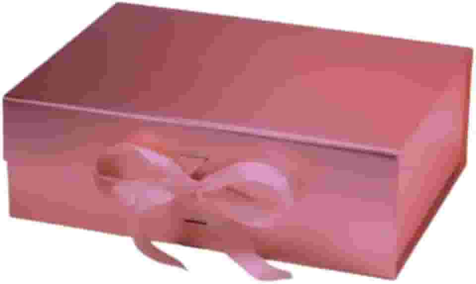 Caixa FlexBox Rígida de Papel com Imã e Cetim para Presente - Y338E (Rose, 28x20x9cm)