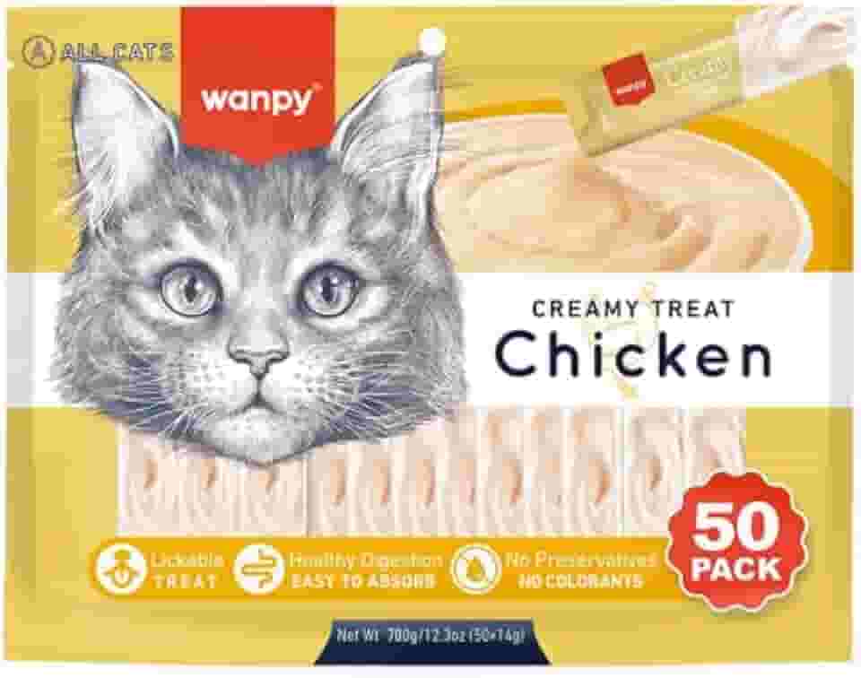 Wanpy/Truly Creamy Petisco Cremoso para Gatos, 50 Sachês, 700g, Frango
