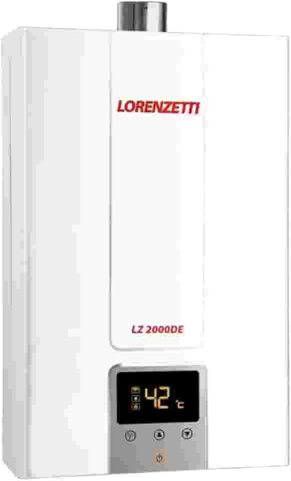 LORENZETTI Aquecedor de Água a Gás LZ 2000 DE-B GLP Digital 20L/Min, Branco, LZ2000DE-B GLP