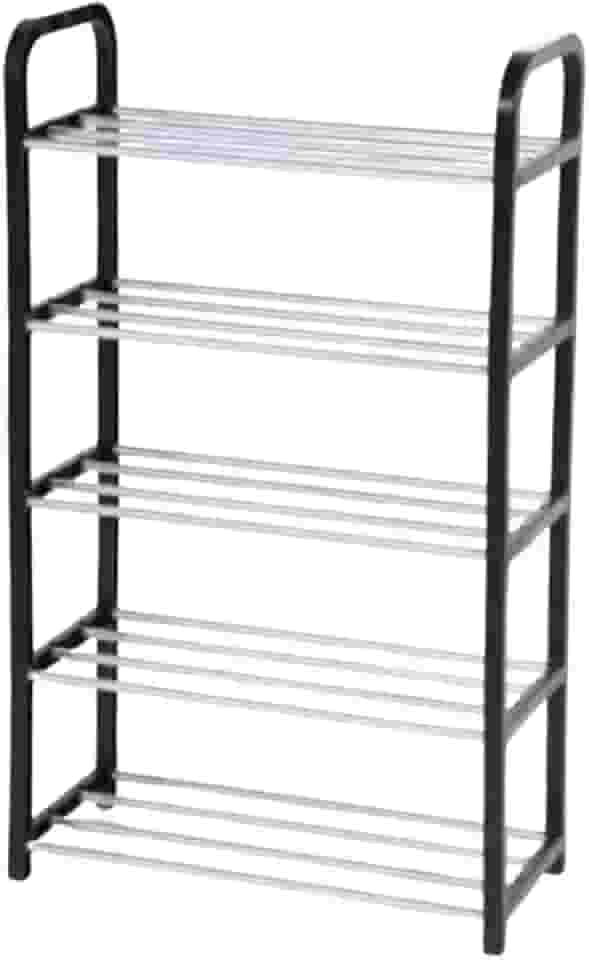 Sapateira Vertical Luxo Multiuso Organizador Porta Sapatos 5 Andares - Ideal Para 10 Pares de Sapato - 74x42x19 Cm - Aço Inox - Linha Premium SellXpert