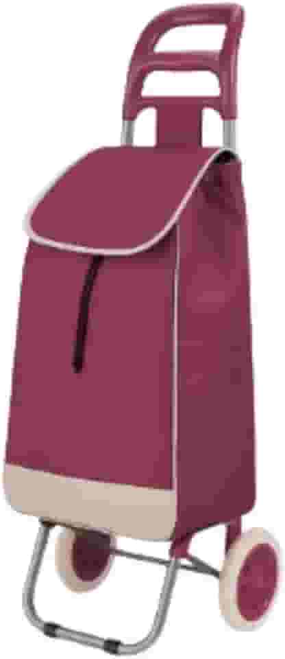 Carrinho de Compras Dobrável com Rodas, Carrinho de feira, Sacola para Supermercado, Multiuso, Roxo