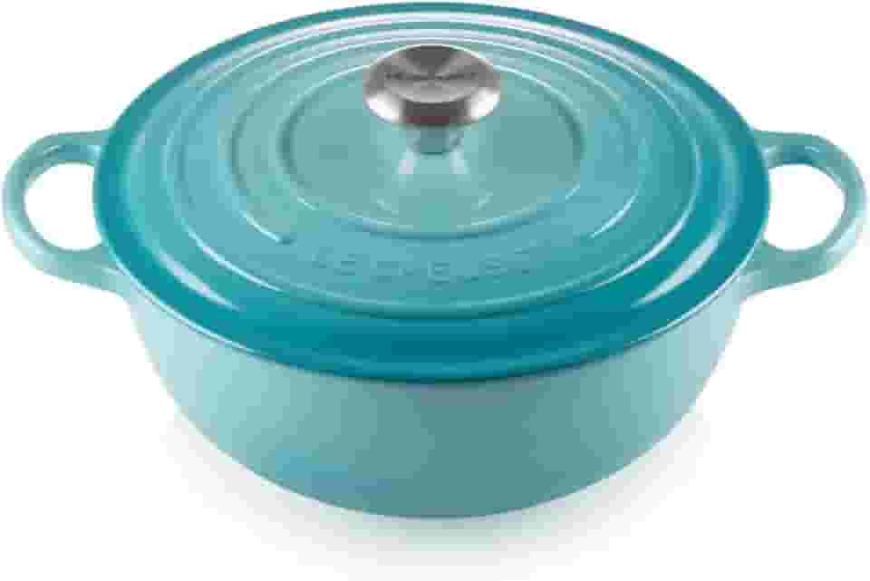 Le Creuset Panela Marmita Gourmet 26 cm Ferro Fundido Esmaltado Signature Azul Caribe