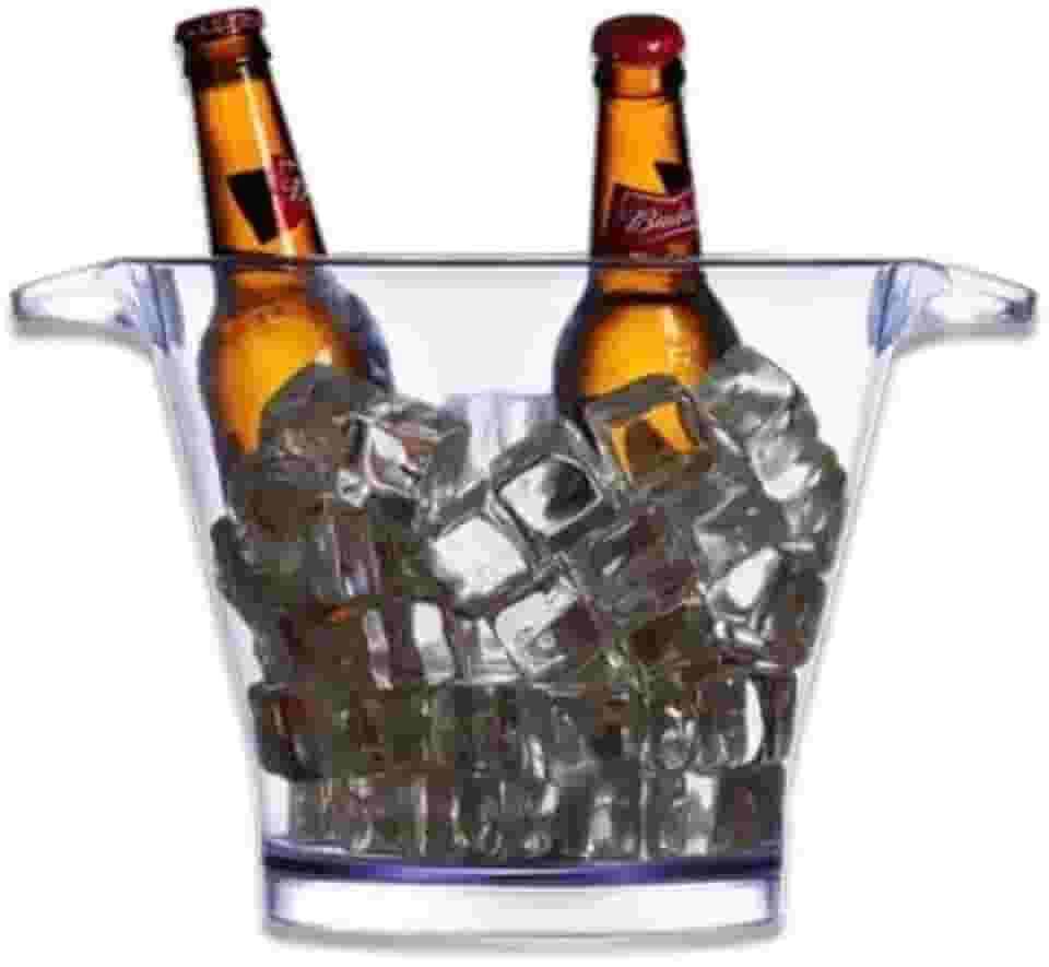 Balde de Gelo Oval 4L em Acrílico – Champanheira Elegante para Cerveja, Vinho e Espumante