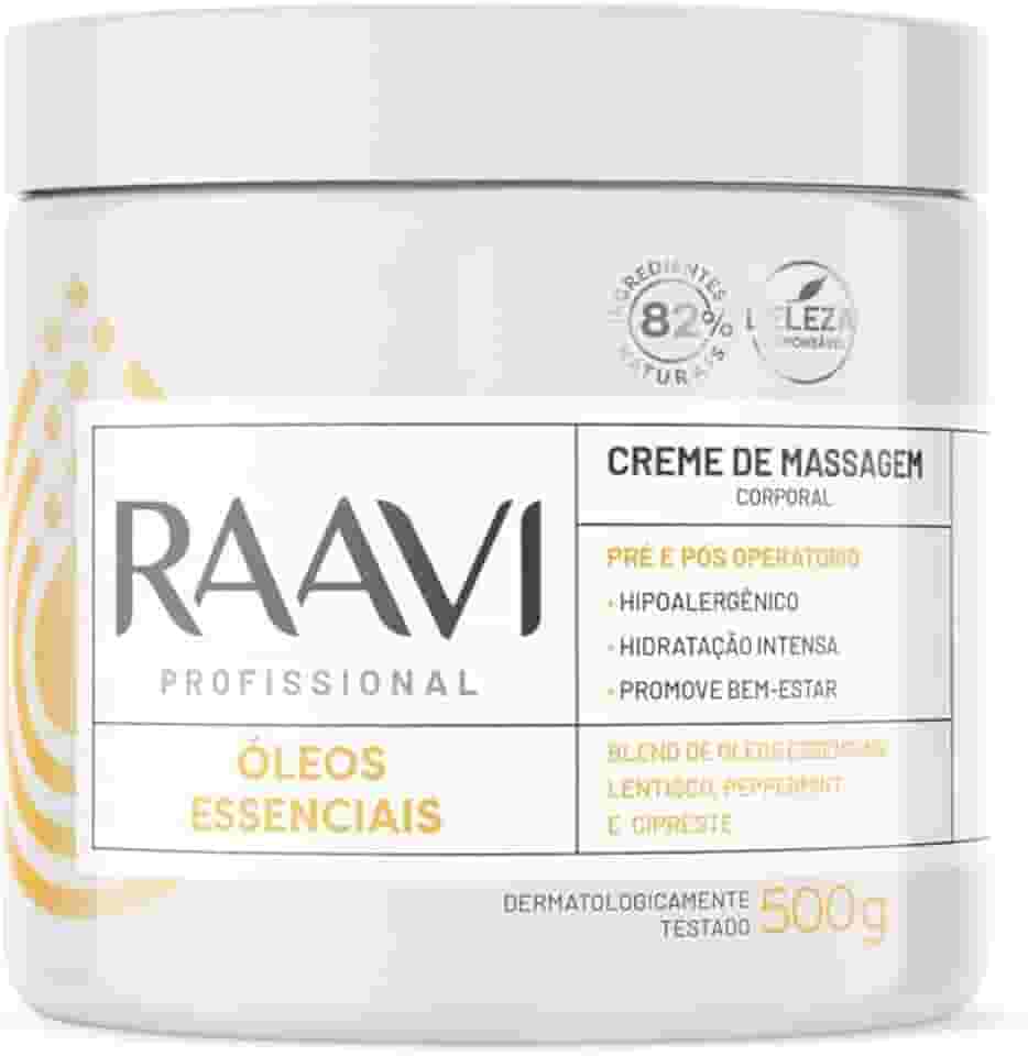 Raavi Creme De Massagem Óleos Essenciais 500G