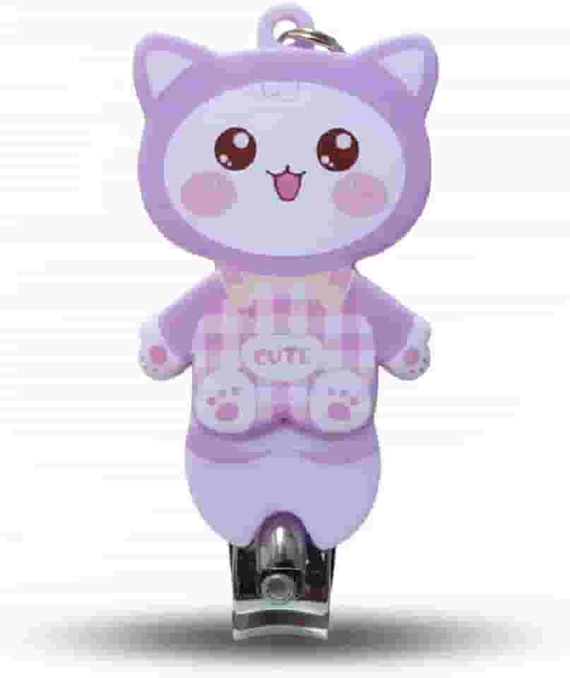 Cortador de Unha Infantil 6cm Bebês Crianças Gatinho Lilás Premium