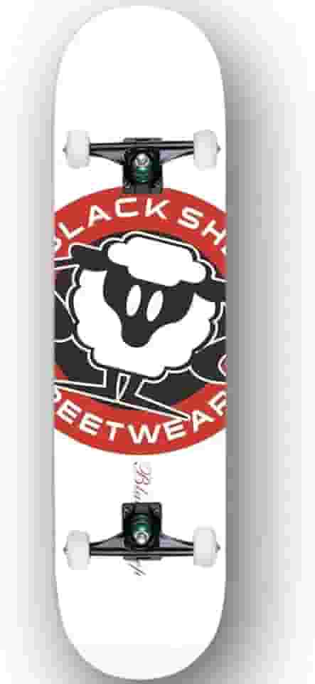 Skate Black Sheep Montado Semi Profissional Logo Branco