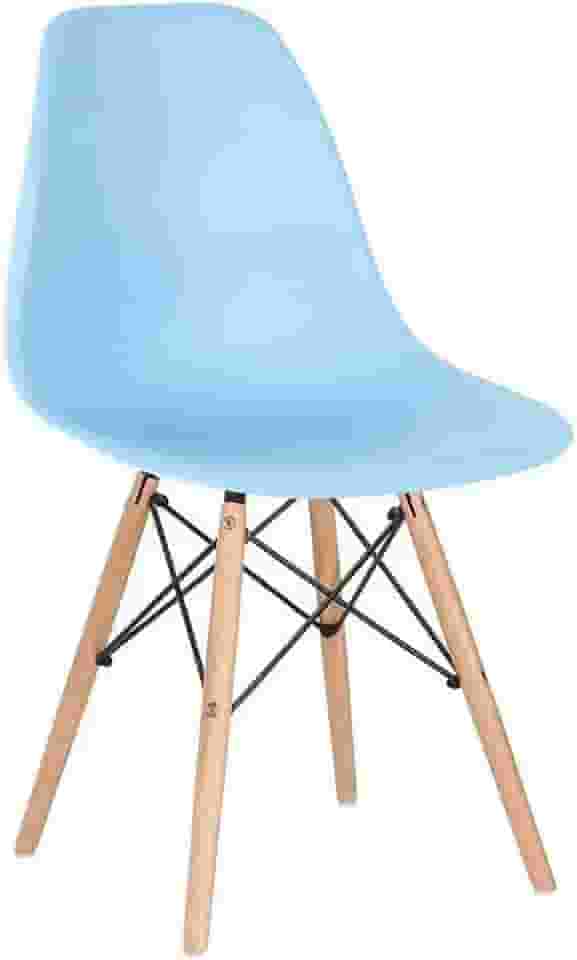 CADEIRA EAMES Wood Eiffel pés em madeira - Azul Claro Sala de jantar clinicas e escritórios