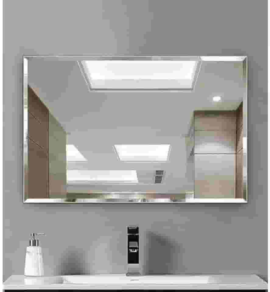 Cebrace Espelho Decorativo Retangular 70x50cm, Bisotê de 20mm, Vidro de 4mm, Montagem na Parede, Ideal para Sala, Banheiro, Quarto ou Cozinha