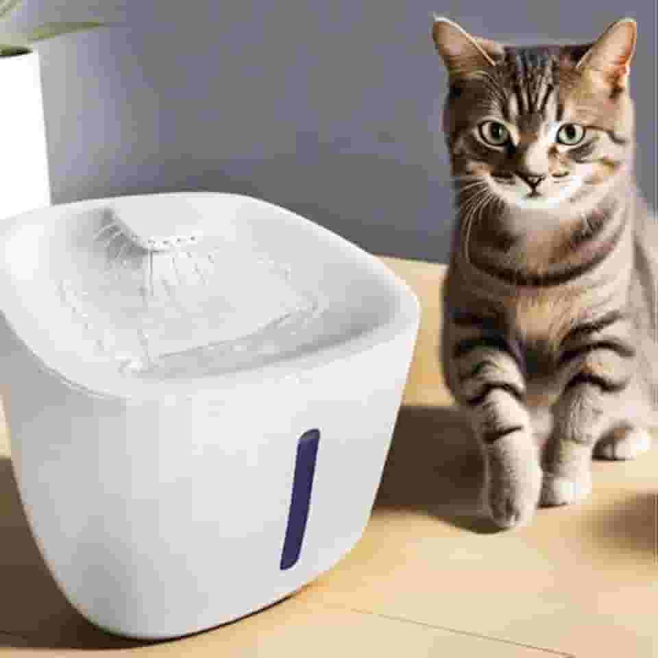 GONDMAX Bebedouro Automático para Gatos e Cães, 3 Litros, Branco