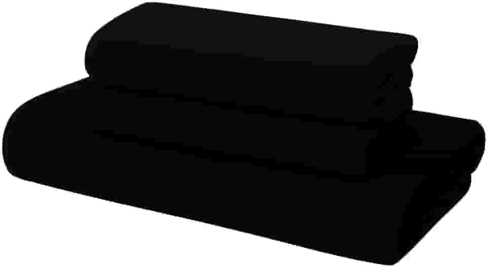 Kit 02 Peças Toalha de Banho e Rosto Adulto Gigante Alta Absorção 1,40 m x 70 cm Toque Macio Luxo (Preto)