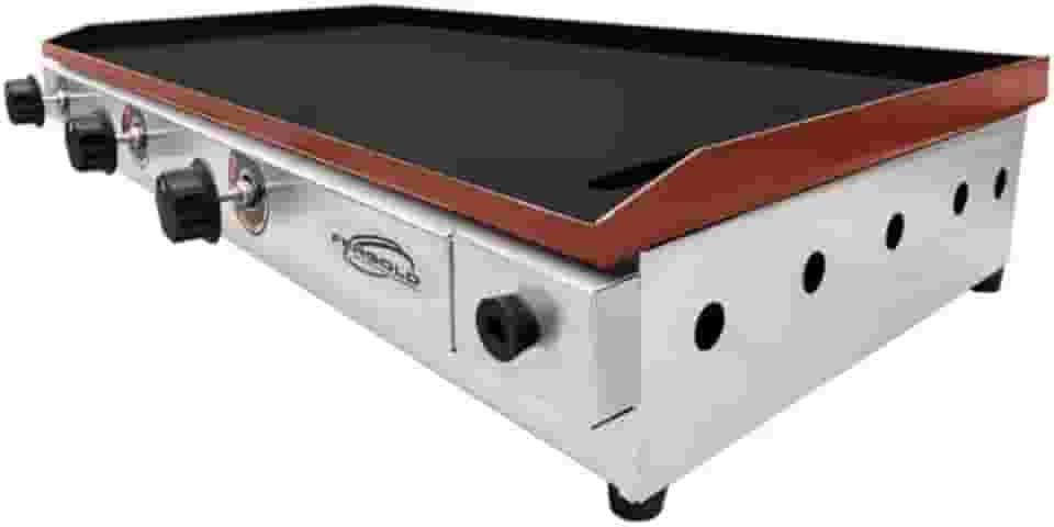 Chapa para Lanche Profissional a Gás, 80x40cm, 3 Queimadores, com Coletor de Gordura, Base em Aço Inox