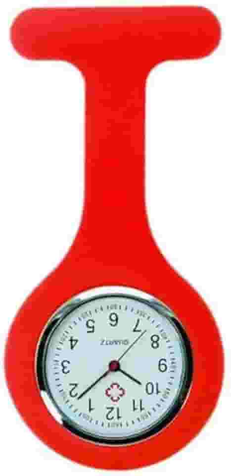 Relogio De Lapela Profissional Broche Funcional Enfermagem Medicina Veterinária Jaleco Vermelho