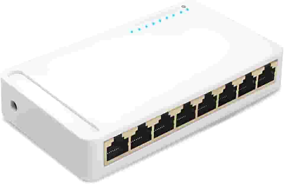 Switch Gigabit Ethernet 8 Portas, Hub de Rede RJ45 10/100/1000Mbps, Bivolt, Plug and Play, Compatível com IEEE802.3u