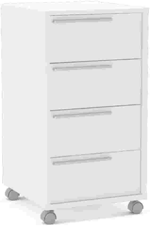 Gaveteiro Maia 4 Gavetas com rodízios Branco Politorno