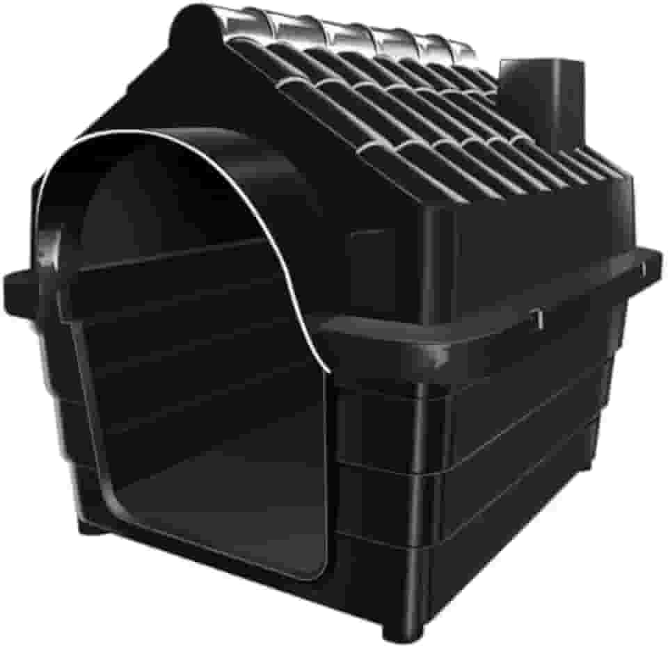 Casa de Cachorro grande e médio com proteção UV((N°5) 70X59X58,PRETO)