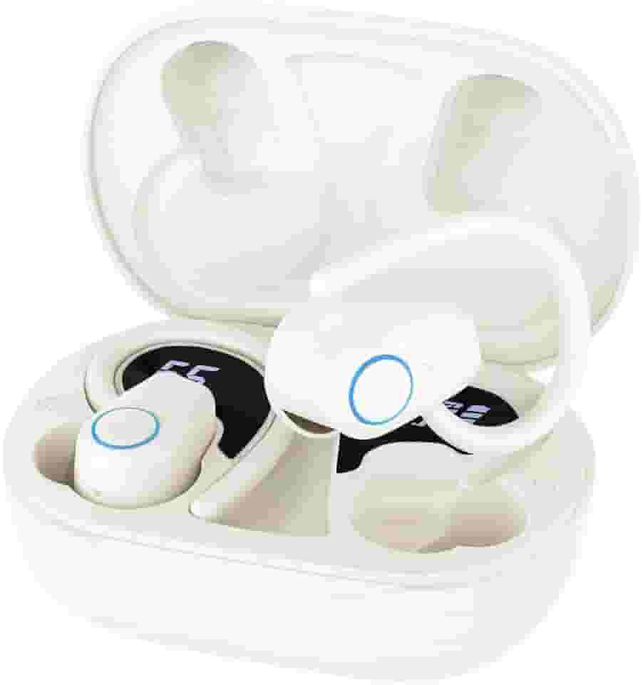 Fone de Ouvido, Bluetooth 5.4, IPX4 à Prova D'Água, Com Microfone Embutido. Design Esportivo e Ergonômico, Ideal Para Corridas, Atividades Físicas, Compatível com IPhone e Android, Anti Ruído (Branco)