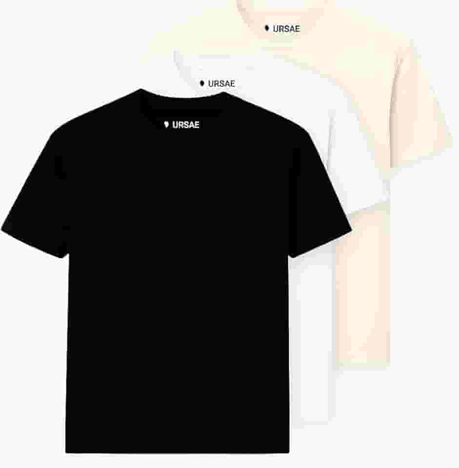 Kit 3 Camisetas Básica Masculina 100% Algodão Premium – Malha Penteada 30.1 URSAE